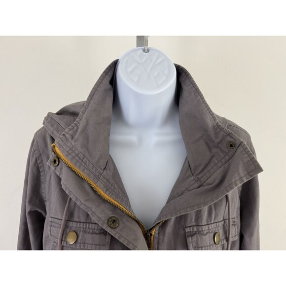 41 HAWTHORN Women's Taupe Gray Anorak Hooded Utility Jacket Sz L - Picture 2 of 7